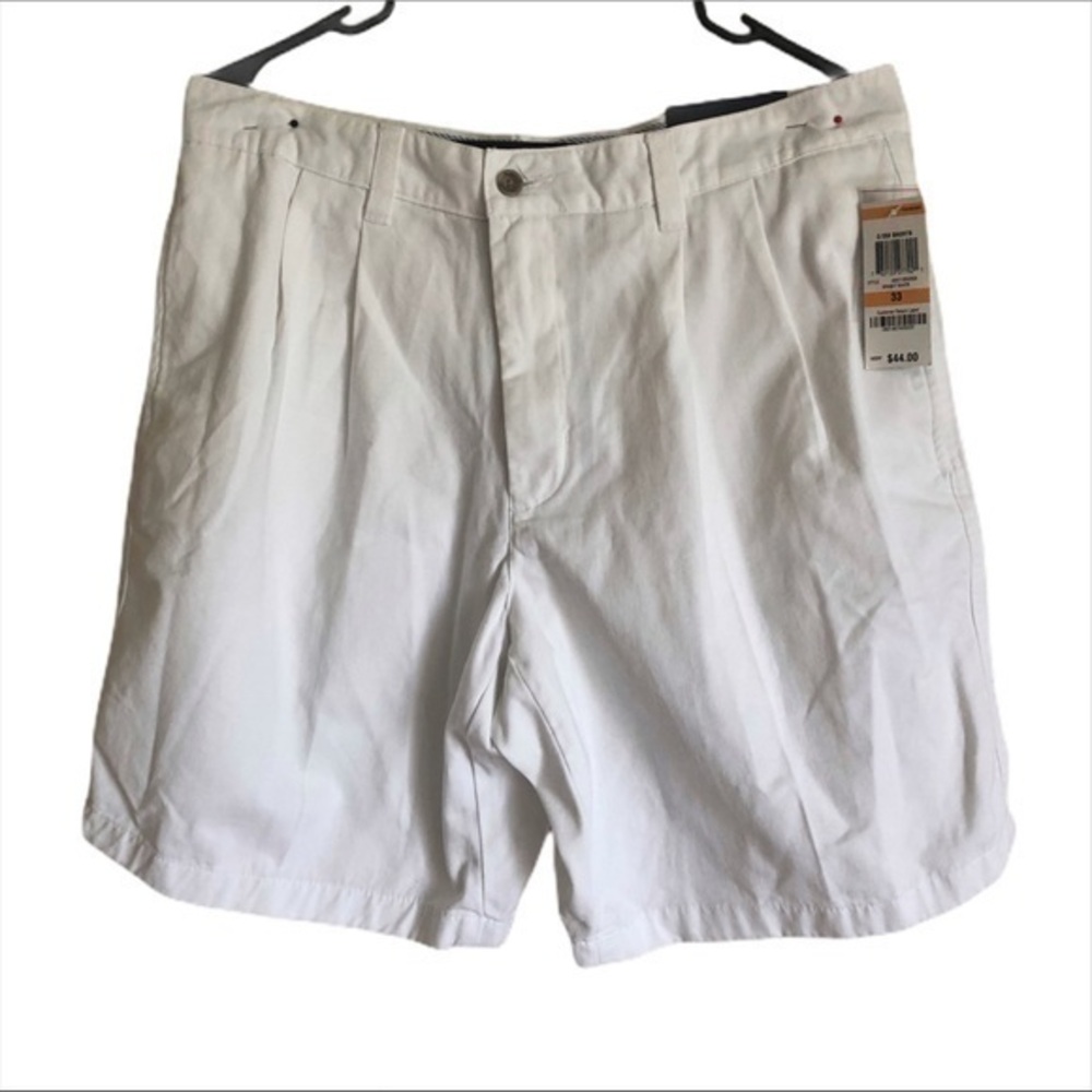 Club Room Flat Front Men White Short Waist…